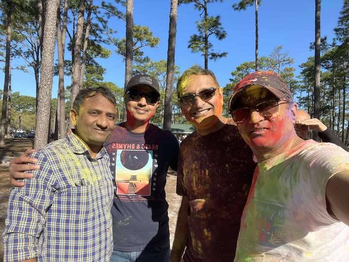 Men celebrating Holi